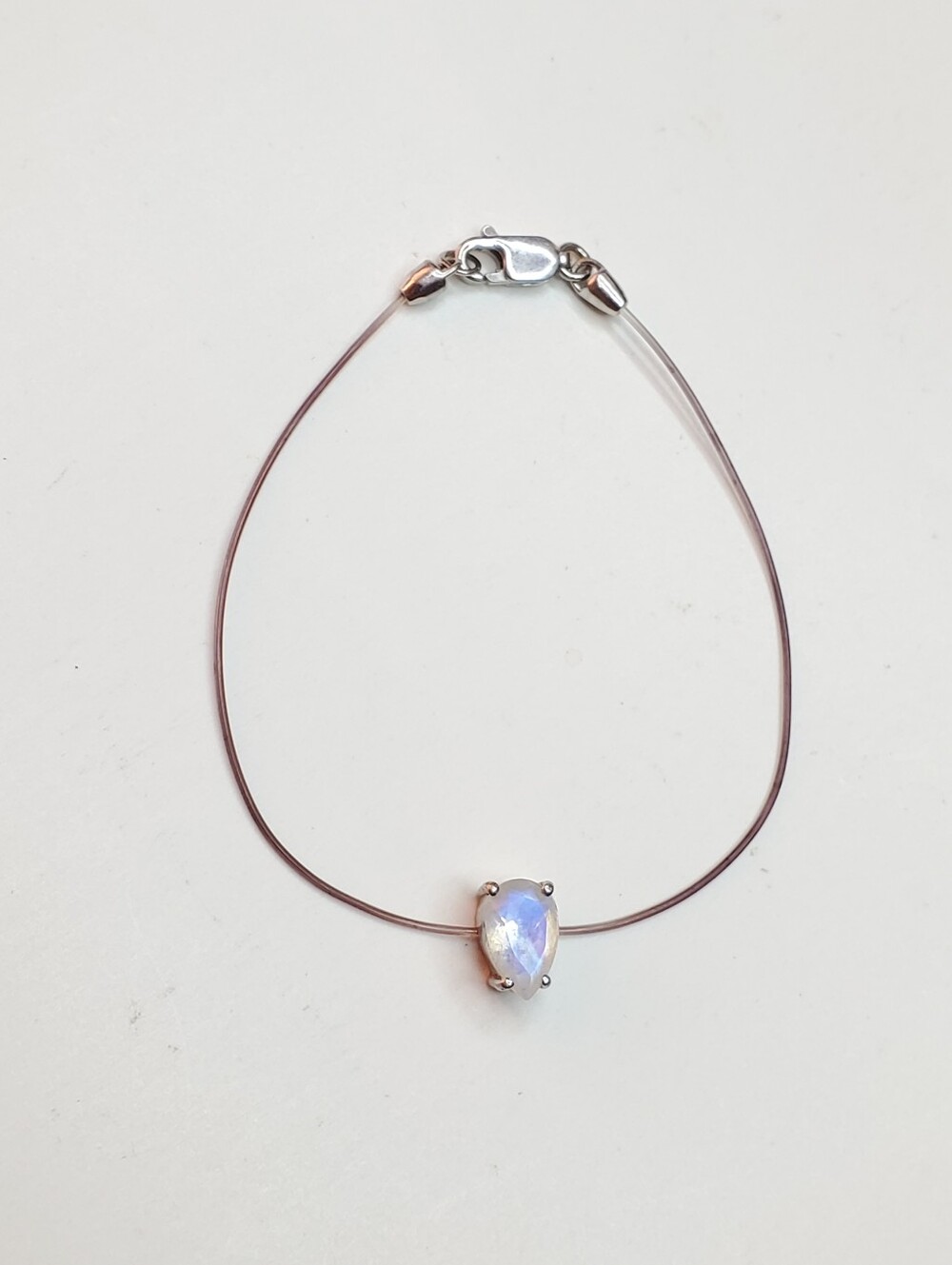 Vtg. Rainbow Moonstone Floating Bracelet